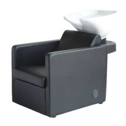 Bac à Shampooing Accoudoirs Carrés Noir