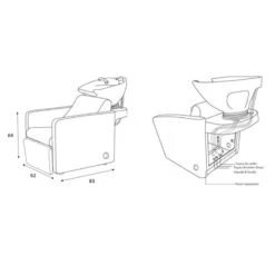 Bac De Lavage Accoudoirs Carrés Avec Repose Jambes Ajustable 64x62x83 Cm -Bleu Libellule Boutique bac de lavage accoudoirs carres avec repose jambes ajustable 2