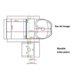 Bac De Lavage Accoudoirs Carrés Avec Repose Jambes Ajustable 64x62x83 Cm -Bleu Libellule Boutique bac de lavage accoudoirs carres avec repose jambes ajustable 3