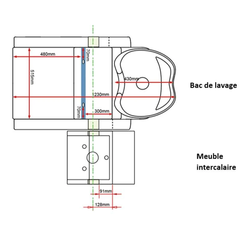 Bac De Lavage Accoudoirs Concaves Avec Repose Jambes Ajustable 53x65x74 Cm 7 Bac De Lavage Accoudoirs Concaves Avec Repose Jambes Ajustable 53x65x74 Cm – Image 5