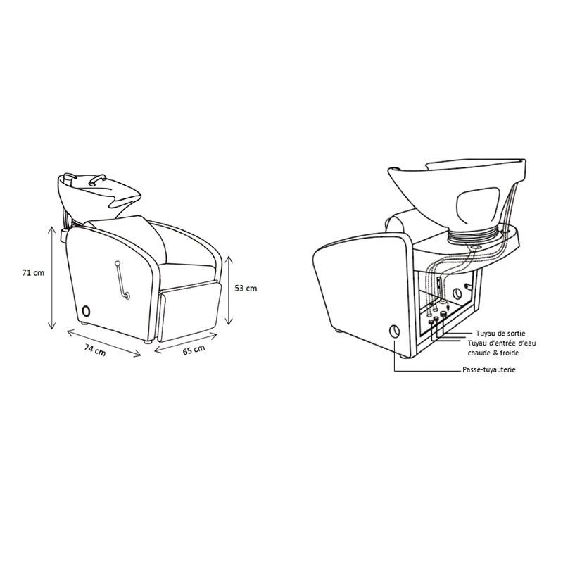 Bac De Lavage Accoudoirs Concaves Avec Repose Jambes Ajustable 53x65x74 Cm 3 Bac De Lavage Accoudoirs Concaves Avec Repose Jambes Ajustable 53x65x74 Cm