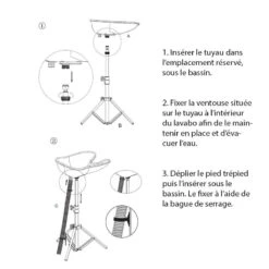 Lave Tête Pliable & Portatif Noir -Bleu Libellule Boutique lave tete pliable portatif noir 2