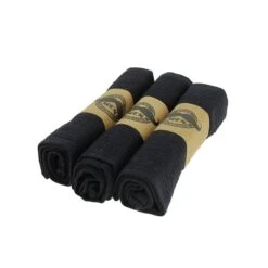 Lot De 6 Serviettes En Coton Barber Noire -Bleu Libellule Boutique lot de 6 serviettes en coton barber noire 3