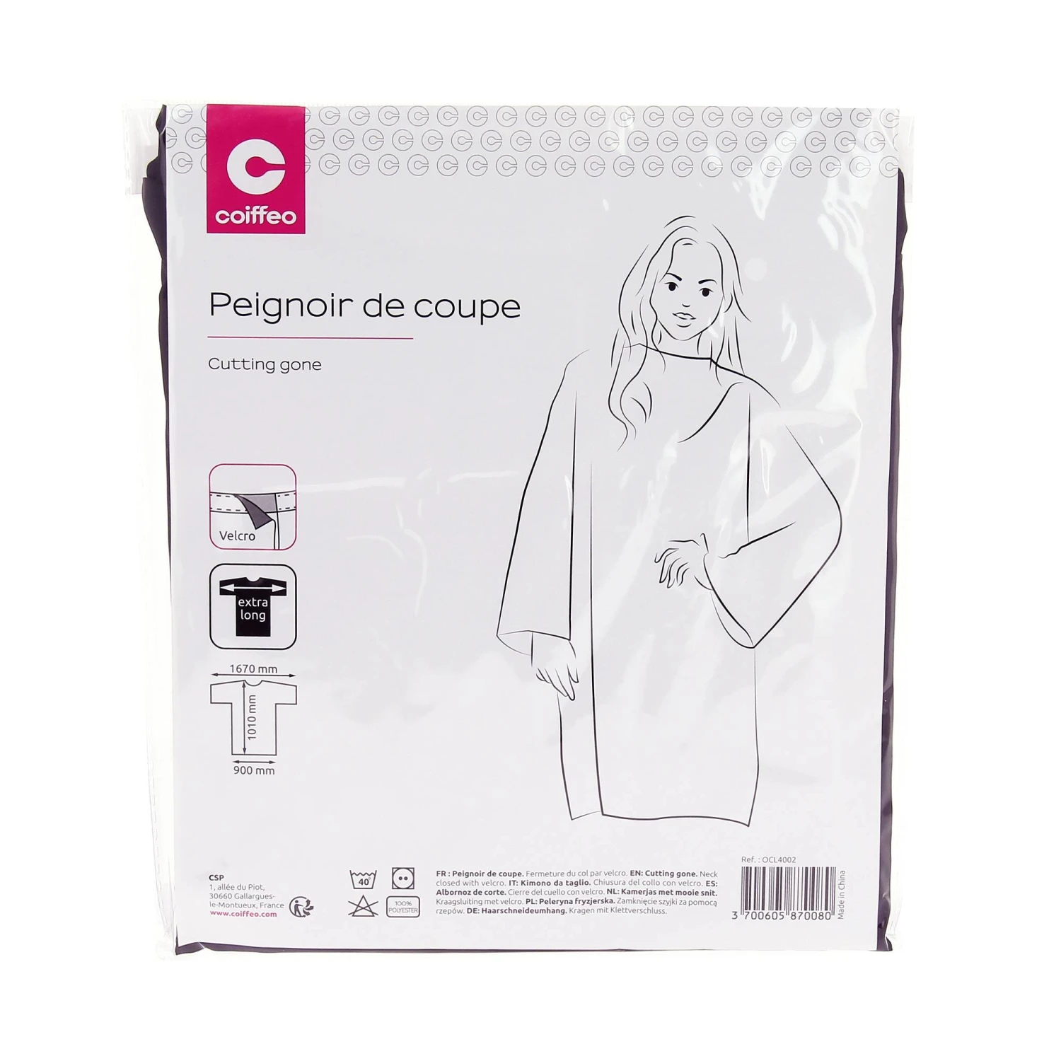 Peignoir Imperméable Noir Simple Velcro TU 4 Peignoir Imperméable Noir Simple Velcro TU – Image 2