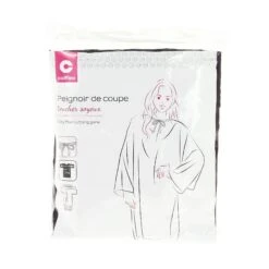 Peignoir Impermeable Noir Toucher Soyeux Avec Liens TU