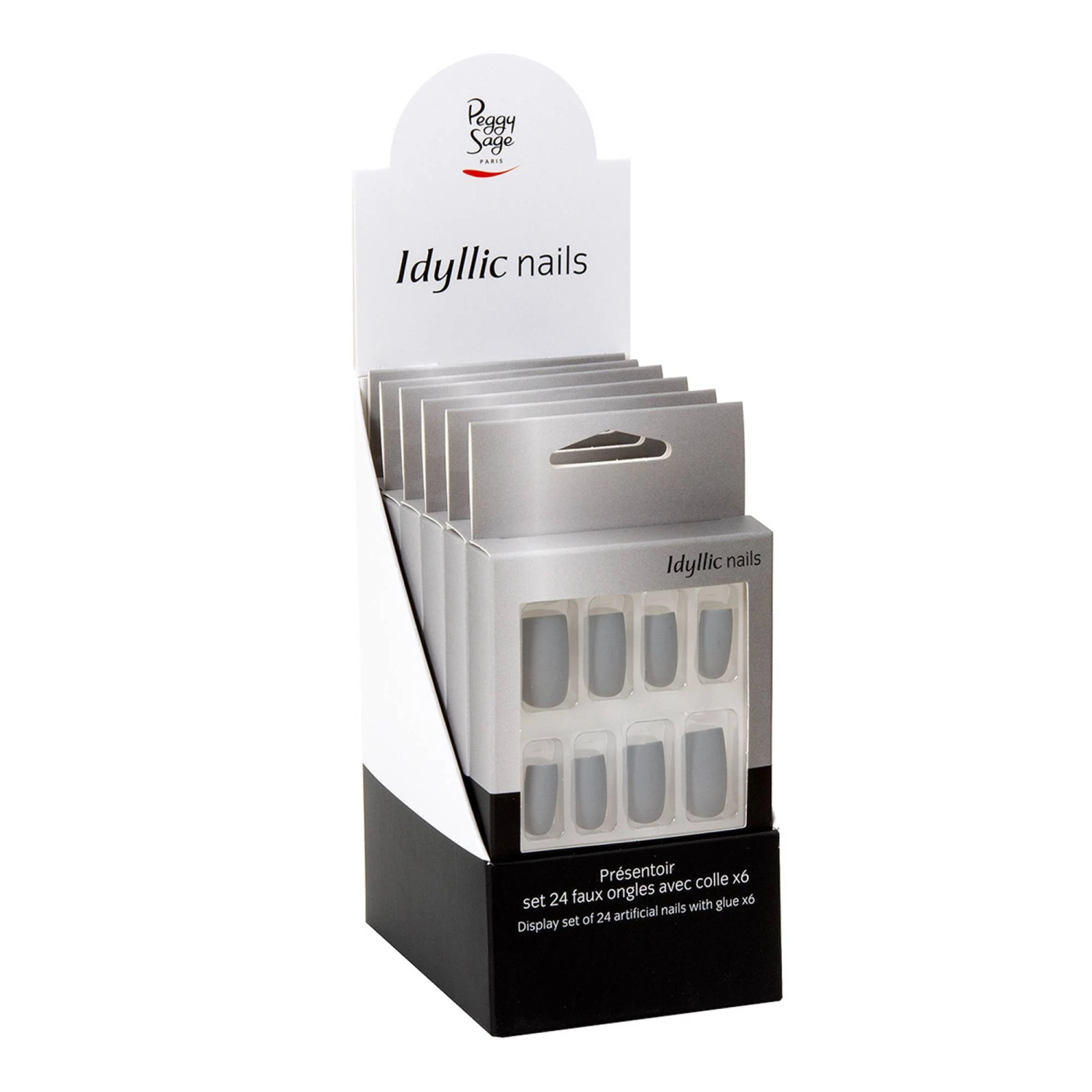 Présentoir - Set 24 Faux Ongles Idyllic Nails Grey 3 Présentoir - Set 24 Faux Ongles Idyllic Nails Grey