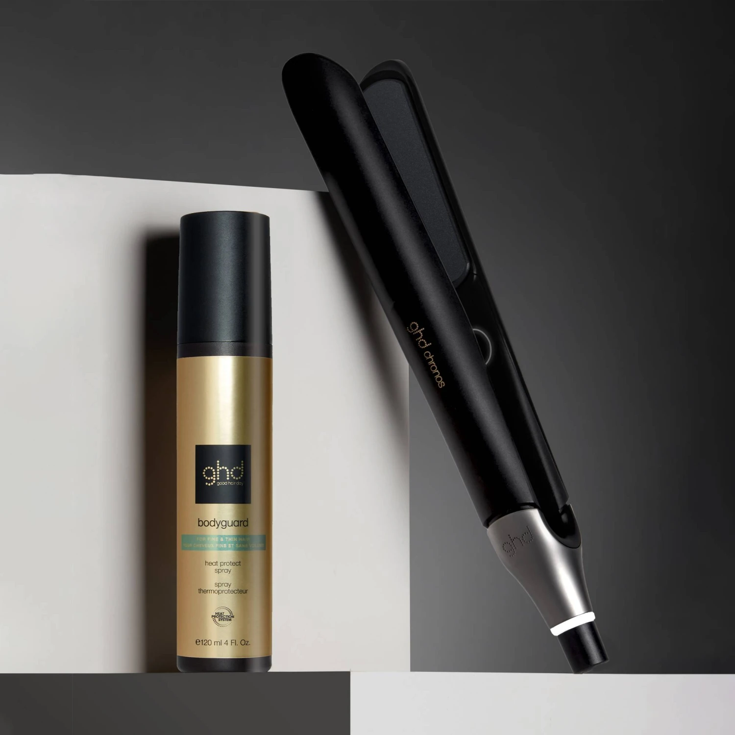 Styler® Ghd Chronos Noir Et Spray Thermoprotecteur Bodyguard Cheveux Fins / 120ml 3 Styler® Ghd Chronos Noir Et Spray Thermoprotecteur Bodyguard Cheveux Fins / 120ml