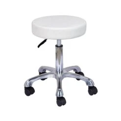 Tabouret à Roulettes Classique Blanc