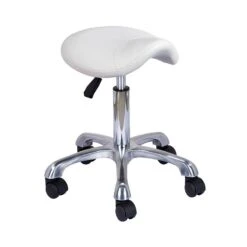 Tabouret Ergonomique Avec Selle De Cheval Blanc