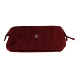 Trousse De Make-up En Velours Côtelé Rouge -Bleu Libellule Boutique trousse de make up en velours cotele rouge 3