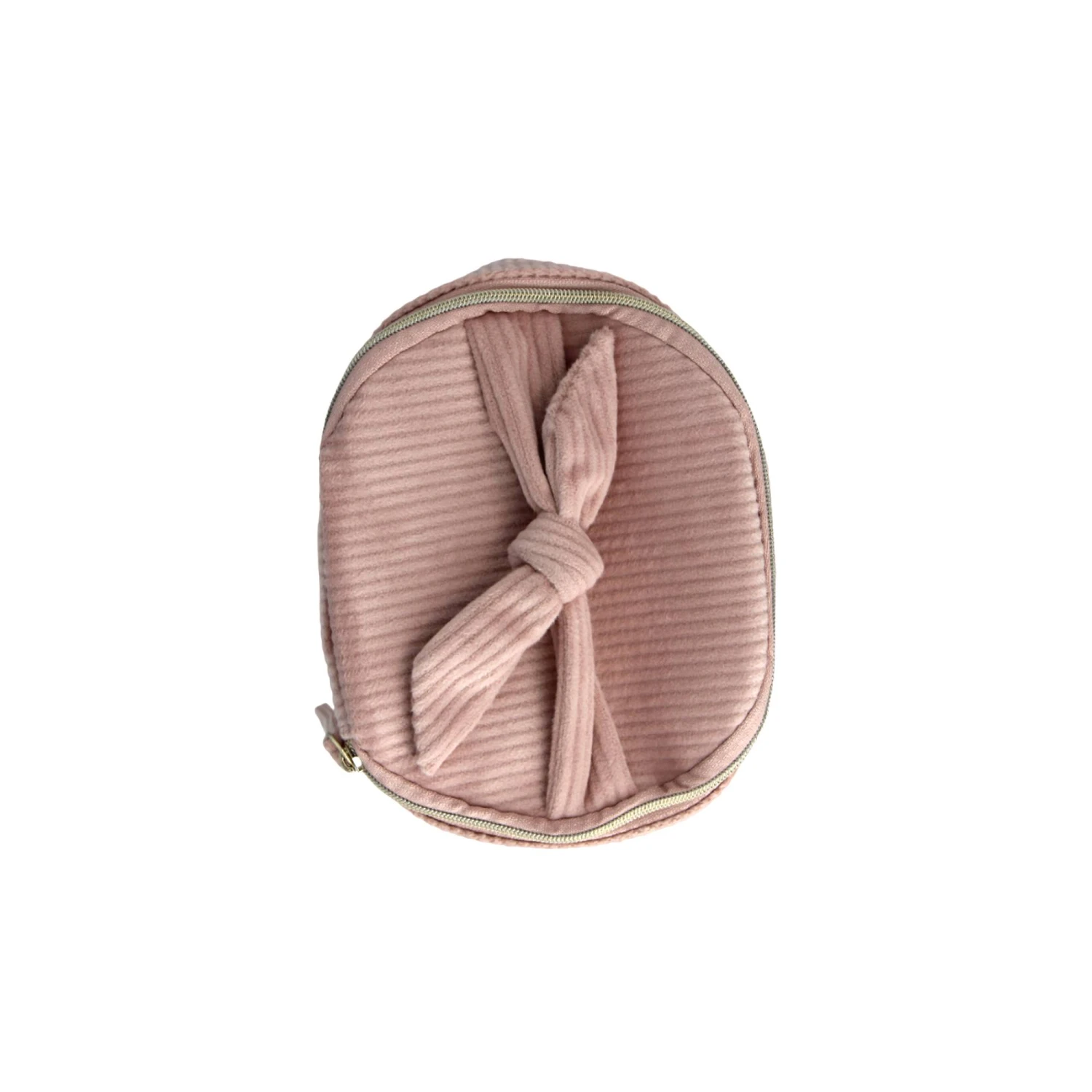 Trousse Ronde En Velours Côtelé Rose 7 Trousse Ronde En Velours Côtelé Rose – Image 5