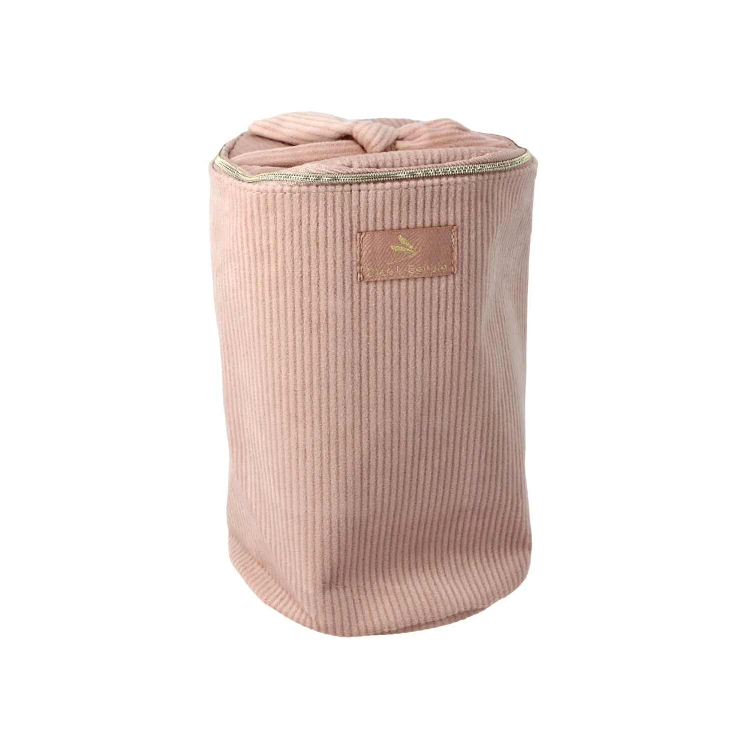 Trousse Ronde En Velours Côtelé Rose 3 Trousse Ronde En Velours Côtelé Rose