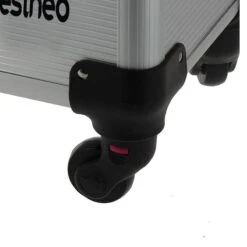 Valise Professionnelle à Roulettes Argent -Bleu Libellule Boutique valise professionnelle a roulettes argent 3